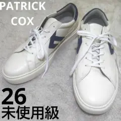 未使用級 26PATRICK COX WHT/NVY LEATHER 86120