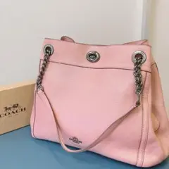 【美品】COACH コーチ チェーンバッグ クスミ系 高級