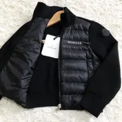 【新品】 MONCLER ダウン カーディガン ブラック 6A 115cm