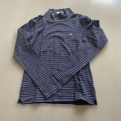 adidas タートルネック長袖シャツ ストライプ