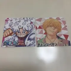 ナツコミ　ツインステッカー　ONE PIECE チェンソーマン