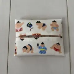 普通サイズ ポケットティッシュケース ラミネート お相撲さん柄 ハンドメイド