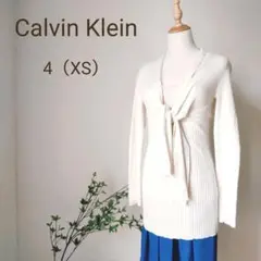 Calvin Klein ニット XS(4)オフホワイト エクリュ 綿100%☆