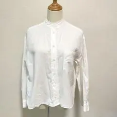 美品 ZARA ザラ ハイネック フリル 刺繍 デザイン シャツ ブラウス