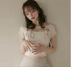 本日限定お値下げandmary Bebe ribbon tops アンドマリー