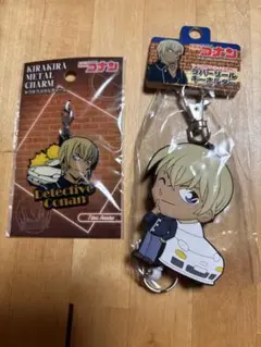 名探偵コナン 安室透　バーボン　メタルチャーム　ラバーリールキーホルダー