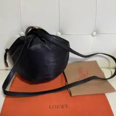 極 美品 LOEWE オールド ロエベ ナッパレザー ショルダー バッグ 黒