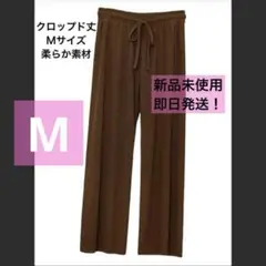 新品⭐️ワイドパンツズボンMパスラックスボトムスレディース薄手ブラウン茶色