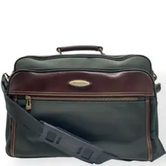 美品　Samsonite　サムソナイト　ショルダーバッグ　キャンバス　レザー　緑