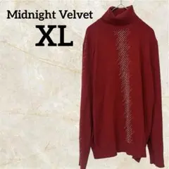 Midnight Velvet 【XL】赤 ニットセーター ビーズ 長袖