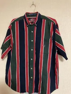 US古着　90sCOLISEUM　IVYストライプ 半袖ボタンダウンシャツ