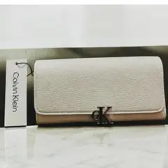 【新品】【Calvin Klein】 ロゴ ウォレット 長財布 白色