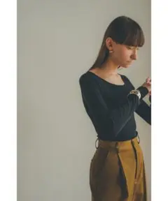 【CLANE】DEEP NECK LADY TOPS シースルートップス 黒 1