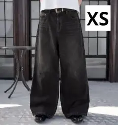 Regen Glanz ワイドバギーデニムパンツ XS ブラック デニム
