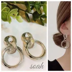 389＊シルバーチェーン フープピアス