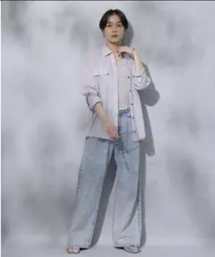 Arpege story アルページュストーリー タックワイドデニム