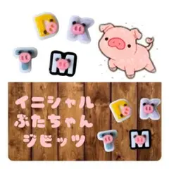 ぶたちゃん イニシャルジビッツ 4個