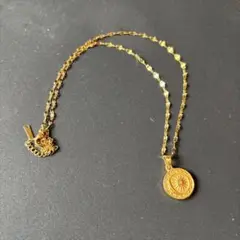 【新品未使用】金色　ゴールド　コイン型ペンダント ネックレス　つけっぱなし