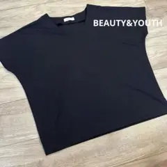 美品★BEAUTY&YOUTH 黒 Vネック Tシャツ