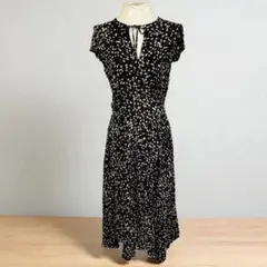 Massimo Dutti レオパード柄 ワンピース 38 ブラック系×ベージュ