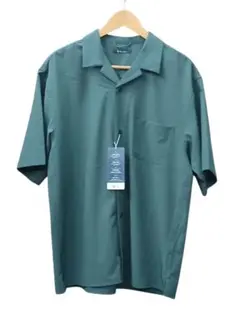 LL xl 半袖シャツ 緑　ＤＲＹ　接触冷感　開襟　半袖　涼しい