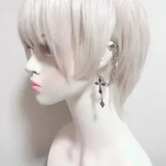 赤キリストクロス イヤーカフ ダミピ 穴不要 y2k