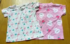 90サイズ女の子 Tシャツ 2枚セット