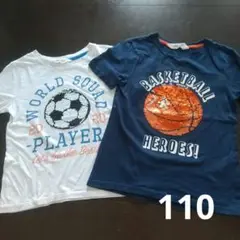 【h&m】Tシャツ 半袖 まとめ売り スパンコール110 サッカー バスケット