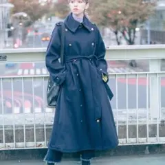 re:poris NAVY WOOL COAT(ネイビーウールコート) 美品