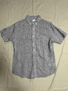 【美品】ivorycourt 半袖 リネンシャツ ブルー
