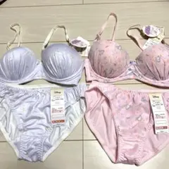 ディズニープリンセス　ノンワイヤーブラジャー　Ｍサイズ　上下セット　2セット