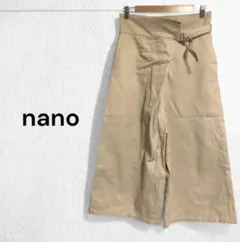 ナノユニバース ガウチョパンツ ワイドパンツ ベルト付き フレア ボトムス S