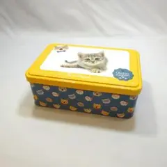 空き缶　ラ・トリニテーヌ クッキー缶 キャッツイエロー　フランス