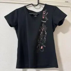 Reebok ブラック 花柄プリント Tシャツ M レディース