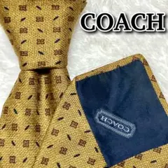 美品 COACH(コーチ)総柄 ゴールド 高級シルク No.26