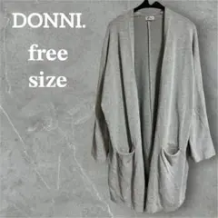 美品♡DONNI. 【フリーサイズ】グレー ポケット付き ロングカーディガン