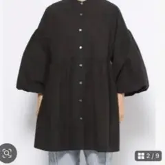 LOWRYSFARM バルーンギャザーチュニック ブラック
