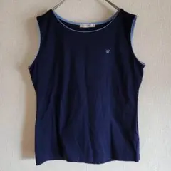 【Golden Bear】（L）コットン100%ロゴ刺繍タンクトップ/袖なし