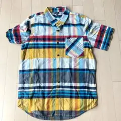 LRG チェック柄 半袖シャツ Sサイズ マルチカラー　J2