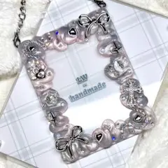 W414 ホイップデコ　トレカケース　パール　ピンク　シルバー　マーブル