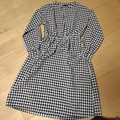 【美品】ag plus チェック　ロングワンピース　フリーサイズ