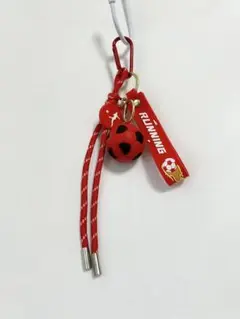じゃらじゃらキーホルダー サッカー パラコード レッド