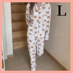 【訳あり商品】クマ柄 ルームウェア Lサイズ パジャマ 可愛い 長袖セット