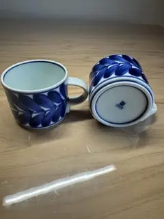 白山陶器 ルリ木の葉 コーヒーカップ 2個セット