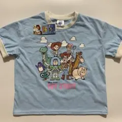 トイストーリー　水色　ウッディ　ボー・ピープ　仲間達プリントTシャツ　110