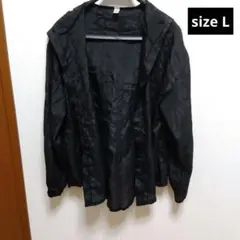 薄手パーカー　ブラック　光沢あり