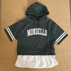 MONDELLO フード付きダークグリーンパーカー　子どもサイズ160
