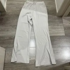 しまむら リブフレアパンツ