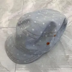 スター柄バケットハット ライトブルー 綿100% サイズ48cm