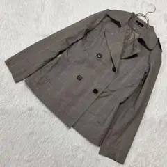 COMME CA ISM チェック柄コート ブラウン M オシャレ